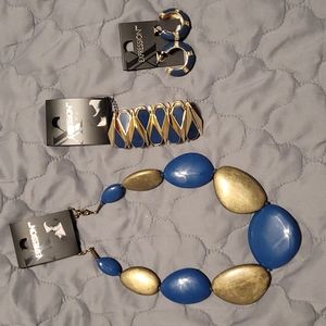 Blue and Gold Fashion Jewelry Set